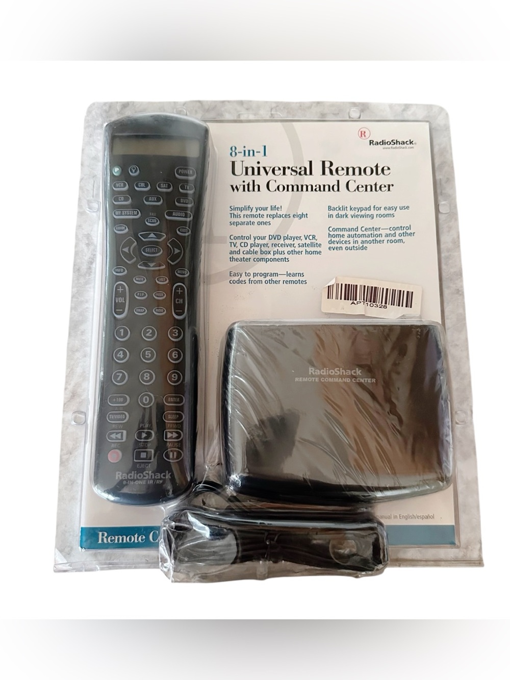 Radio Shack 8-in-1 Universal Remote with Command Center JP1